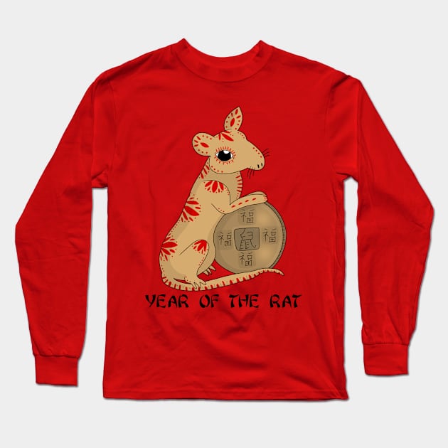 Year of the Rat  - Chinese New Year Long Sleeve T-Shirt by valentinahramov